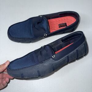Swims Men’s Mesh Rubber Penny Loafer Boat Shoe Navy Blue Size 7